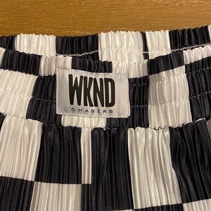 WKND Chasers Black and White Striped Skirt